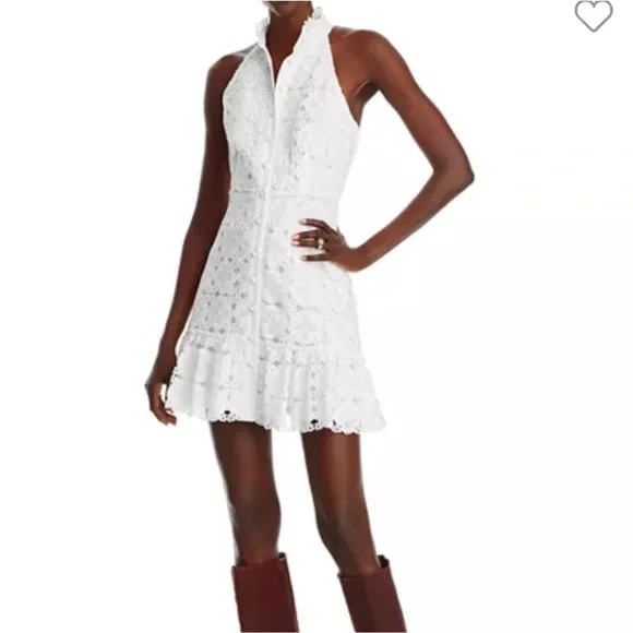 AQUA Lace Mini Shirt Dress - Picture 2 of 7